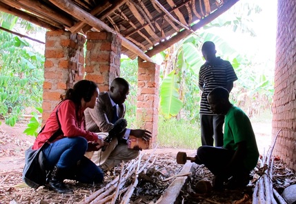 Kimberly reporting in Masaka, Uganda in February 2015.